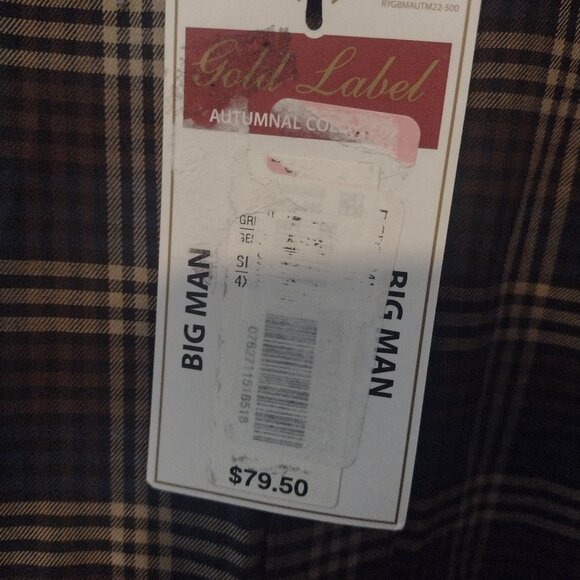 Roundtree and Yorke Gold Label big mens 4xb long sleeve button down shirt new - Picture 3 of 5